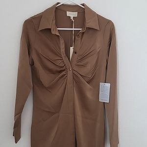 Brown satin dress